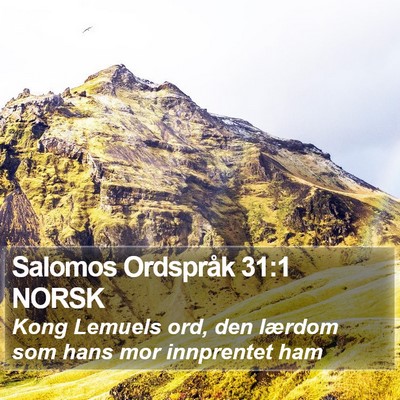 Salomos Ordspråk 31:1 NORSK Bible Verse Image