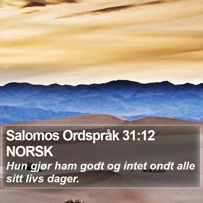 Salomos Ordspråk 31:12 NORSK Bible Verse Image