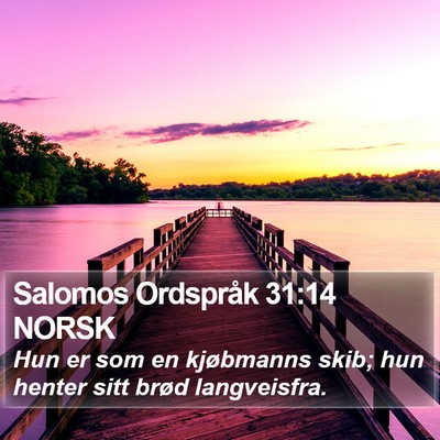 Salomos Ordspråk 31:14 NORSK Bible Verse Image