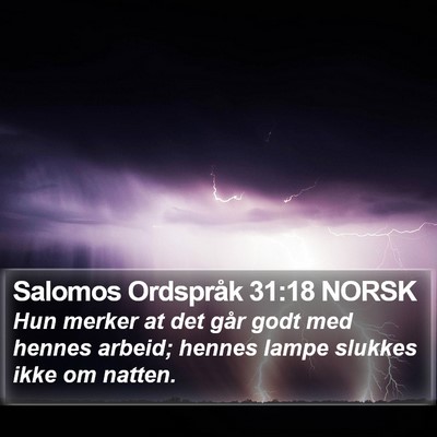 Salomos Ordspråk 31:18 NORSK Bible Verse Image