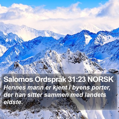 Salomos Ordspråk 31:23 NORSK Bible Verse Image