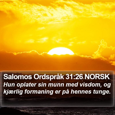 Salomos Ordspråk 31:26 NORSK Bible Verse Image