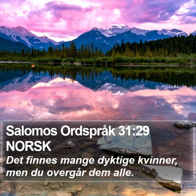 Salomos Ordspråk 31:29 NORSK Bible Verse Image