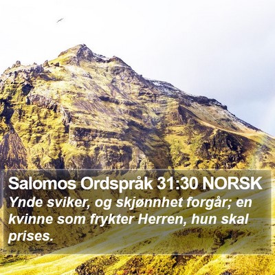 Salomos Ordspråk 31:30 NORSK Bible Verse Image
