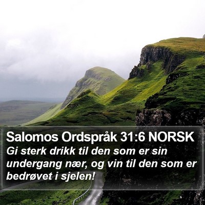 Salomos Ordspråk 31:6 NORSK Bible Verse Image