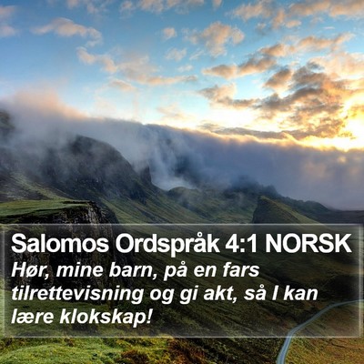 Salomos Ordspråk 4:1 NORSK Bible Verse Image
