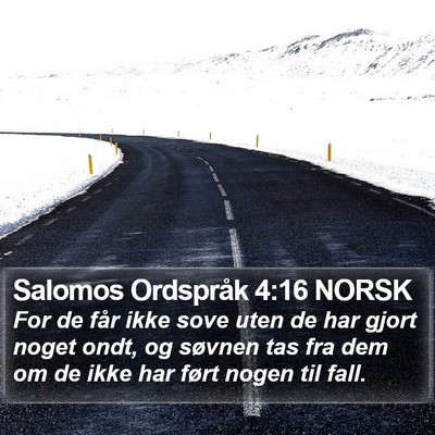 Salomos Ordspråk 4:16 NORSK Bible Verse Image