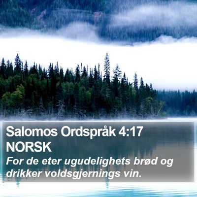 Salomos Ordspråk 4:17 NORSK Bible Verse Image