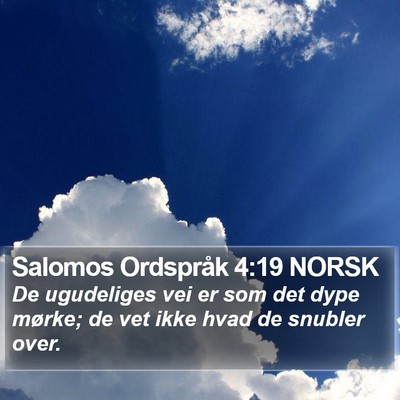 Salomos Ordspråk 4:19 NORSK Bible Verse Image