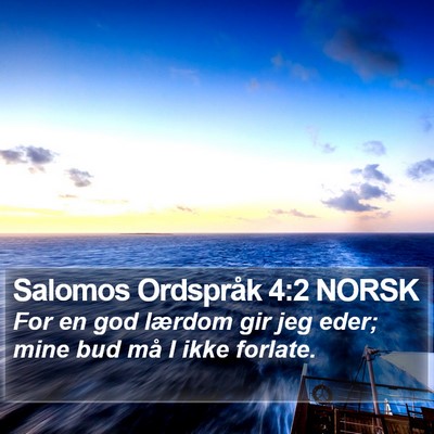 Salomos Ordspråk 4:2 NORSK Bible Verse Image