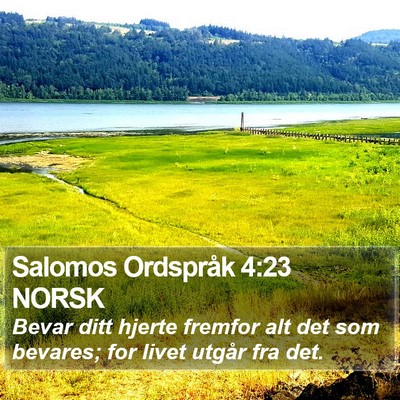 Salomos Ordspråk 4:23 NORSK Bible Verse Image