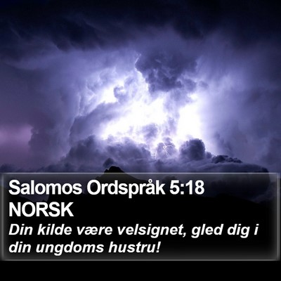 Salomos Ordspråk 5:18 NORSK Bible Verse Image