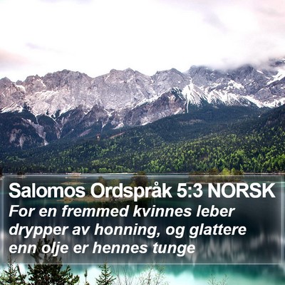 Salomos Ordspråk 5:3 NORSK Bible Verse Image