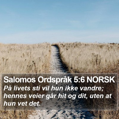 Salomos Ordspråk 5:6 NORSK Bible Verse Image