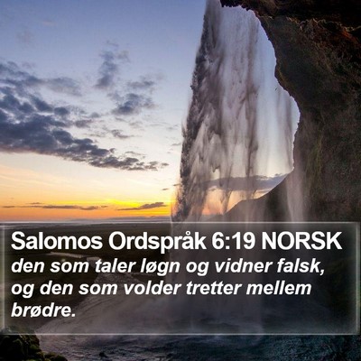 Salomos Ordspråk 6:19 NORSK Bible Verse Image
