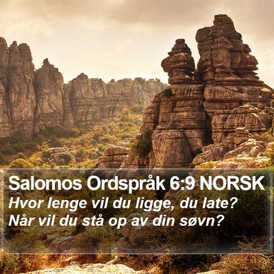 Salomos Ordspråk 6:9 NORSK Bible Verse Image