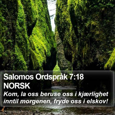 Salomos Ordspråk 7:18 NORSK Bible Verse Image