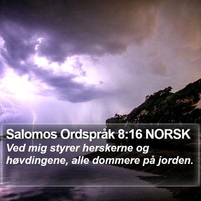 Salomos Ordspråk 8:16 NORSK Bible Verse Image