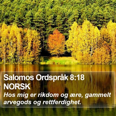 Salomos Ordspråk 8:18 NORSK Bible Verse Image