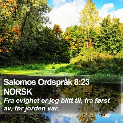 Salomos Ordspråk 8:23 NORSK Bible Verse Image