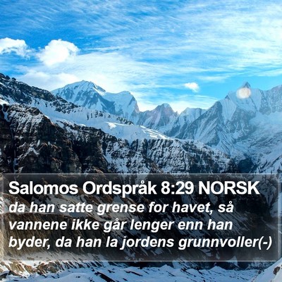 Salomos Ordspråk 8:29 NORSK Bible Verse Image