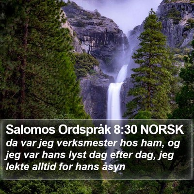 Salomos Ordspråk 8:30 NORSK Bible Verse Image