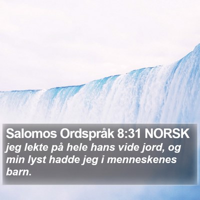 Salomos Ordspråk 8:31 NORSK Bible Verse Image