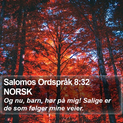 Salomos Ordspråk 8:32 NORSK Bible Verse Image