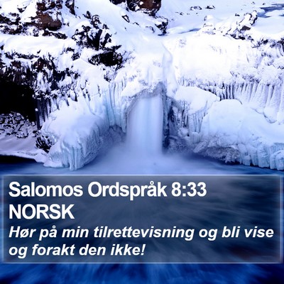 Salomos Ordspråk 8:33 NORSK Bible Verse Image