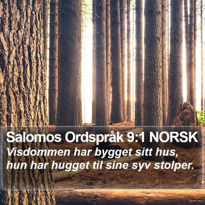 Salomos Ordspråk 9:1 NORSK Bible Verse Image
