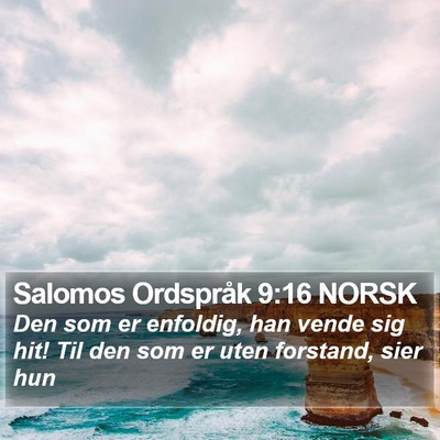 Salomos Ordspråk 9:16 NORSK Bible Verse Image