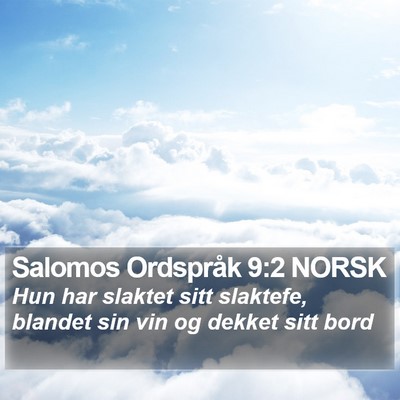 Salomos Ordspråk 9:2 NORSK Bible Verse Image