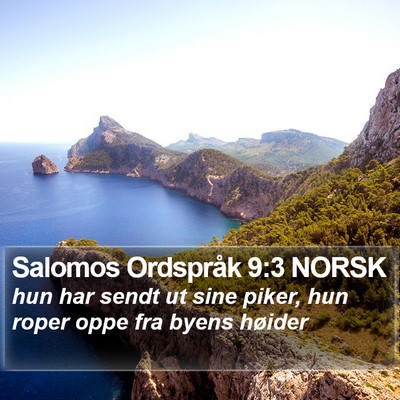 Salomos Ordspråk 9:3 NORSK Bible Verse Image