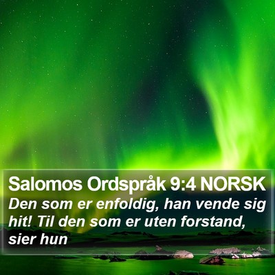 Salomos Ordspråk 9:4 NORSK Bible Verse Image