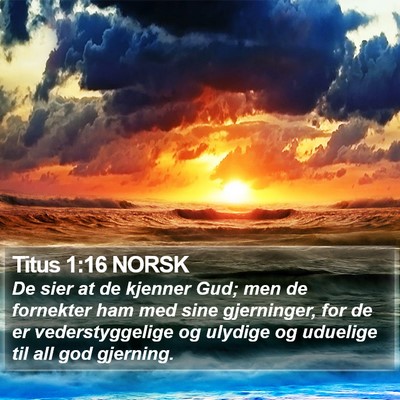 Titus 1:16 NORSK Bible Verse Image