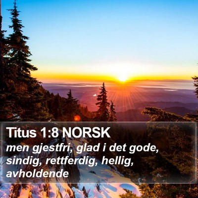 Titus 1:8 NORSK Bible Verse Image