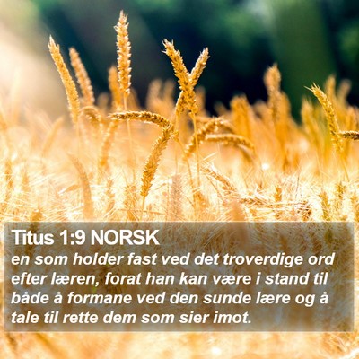 Titus 1:9 NORSK Bible Verse Image