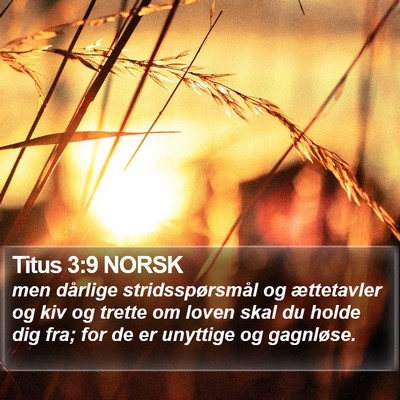 Titus 3:9 NORSK Bible Verse Image