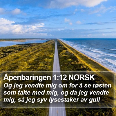 Åpenbaringen 1:12 NORSK Bible Verse Image
