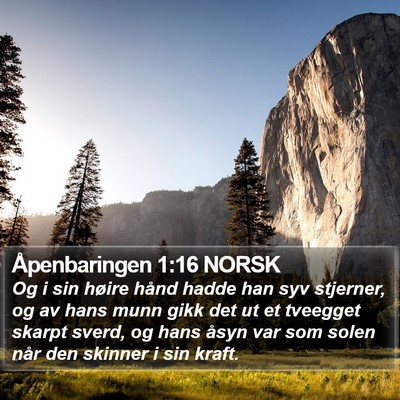 Åpenbaringen 1:16 NORSK Bible Verse Image