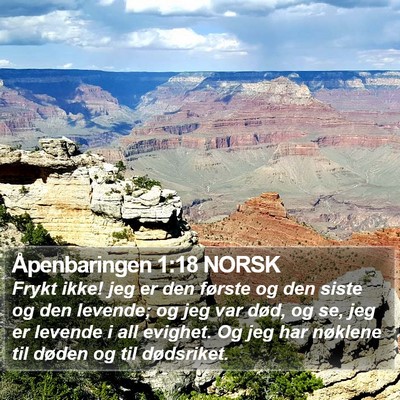 Åpenbaringen 1:18 NORSK Bible Verse Image
