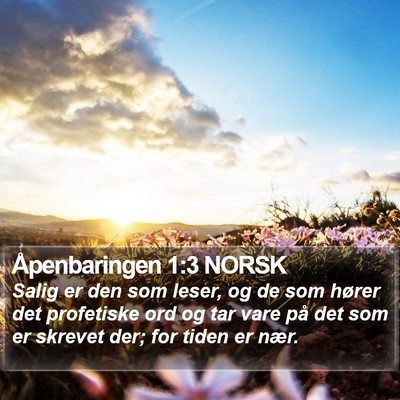 Åpenbaringen 1:3 NORSK Bible Verse Image