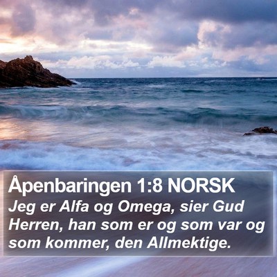 Åpenbaringen 1:8 NORSK Bible Verse Image