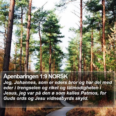 Åpenbaringen 1:9 NORSK Bible Verse Image