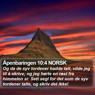 Åpenbaringen 10:4 NORSK Bible Verse Image
