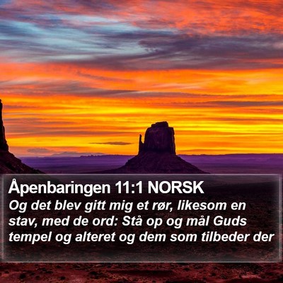 Åpenbaringen 11:1 NORSK Bible Verse Image