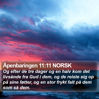 Åpenbaringen 11:11 NORSK Bible Verse Image