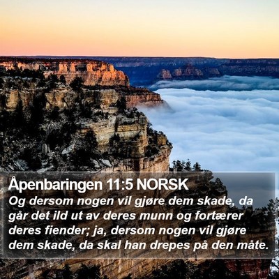 Åpenbaringen 11:5 NORSK Bible Verse Image