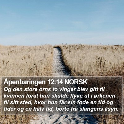 Åpenbaringen 12:14 NORSK Bible Verse Image
