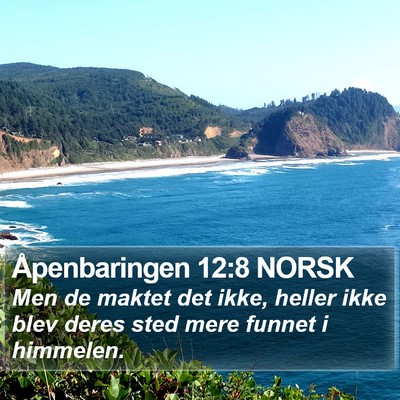 Åpenbaringen 12:8 NORSK Bible Verse Image